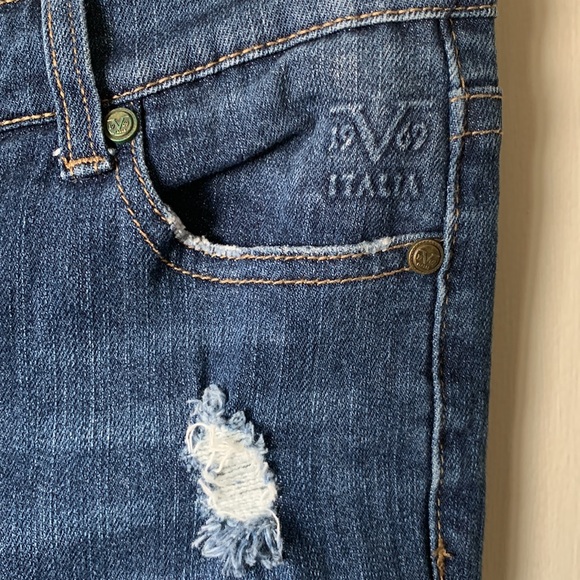 Versace Distressed Skinny Jeans Size 26 - Picture 2 of 12